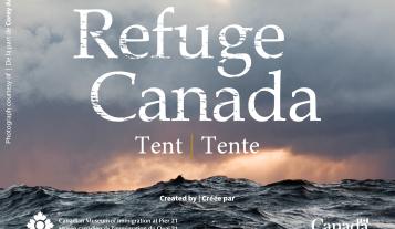 Refuge Canada Tent poster showing stormy seas